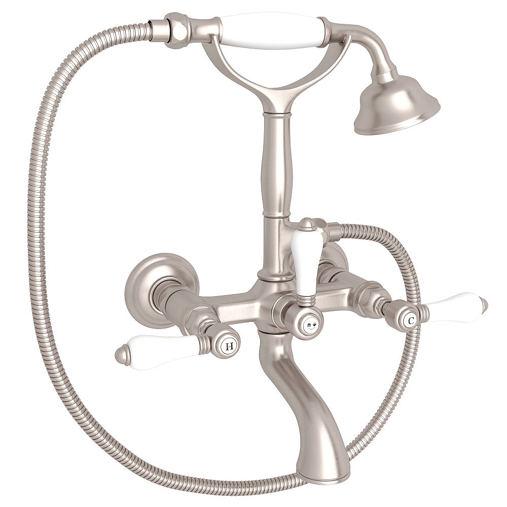 Rohl A1401LPSTN Exposed Wall Mount Tub Filler - Satin Nickel