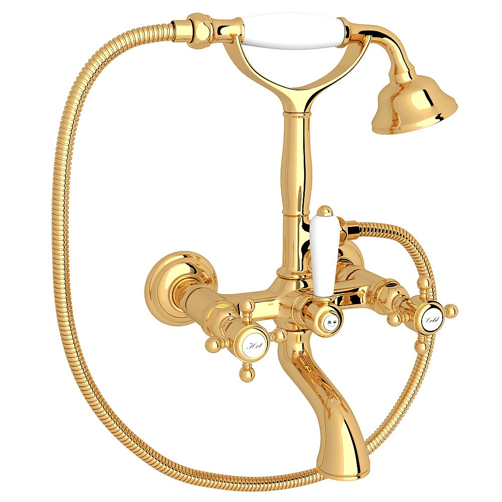 Rohl A1401XMIB Exposed Wall Mount Tub Filler - Italian Brass