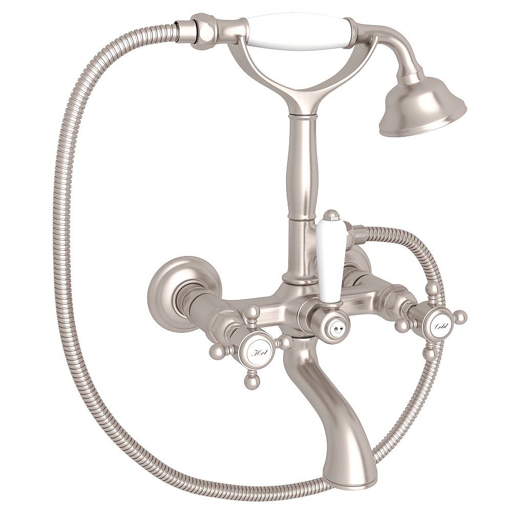 Rohl A1401XMSTN Exposed Wall Mount Tub Filler - Satin Nickel