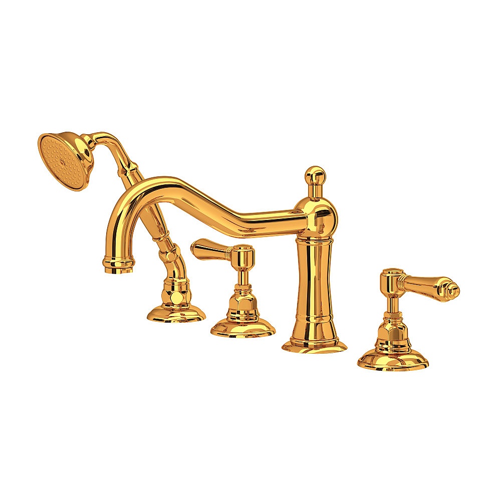 Rohl A1404LMIB Acqui® 4-Hole Deck Mount Tub Filler - Italian Brass