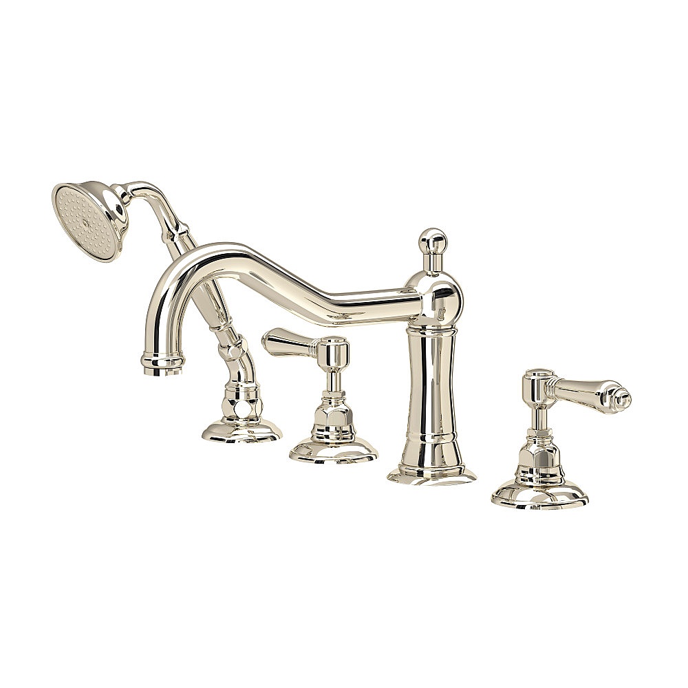 Rohl A1404LMPN Acqui® 4-Hole Deck Mount Tub Filler - Polished Nickel