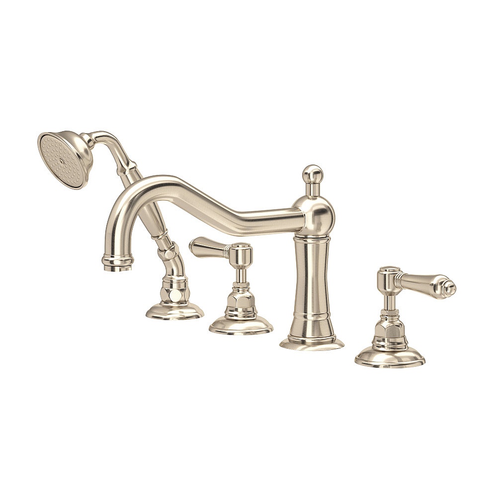 Rohl A1404LMSTN Acqui® 4-Hole Deck Mount Tub Filler - Satin Nickel