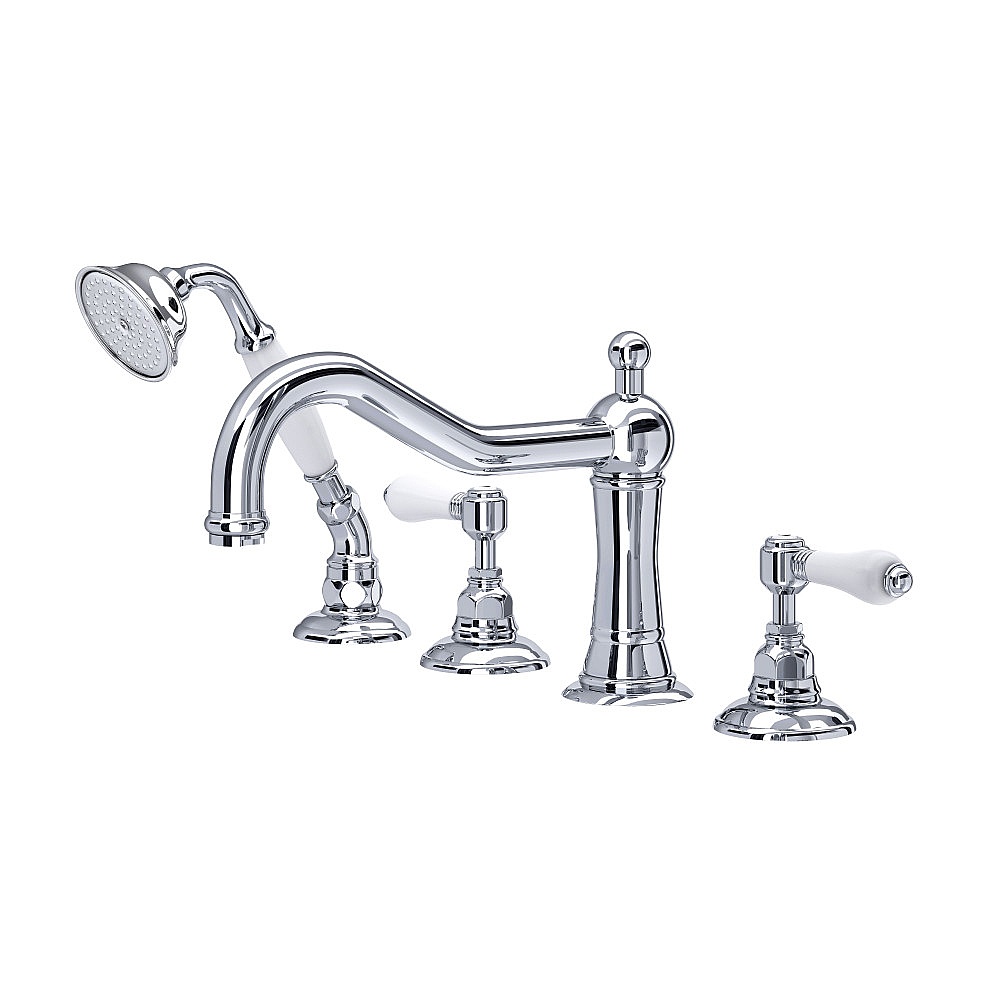 Rohl A1404LPAPC Acqui® 4-Hole Deck Mount Tub Filler - Polished Chrome