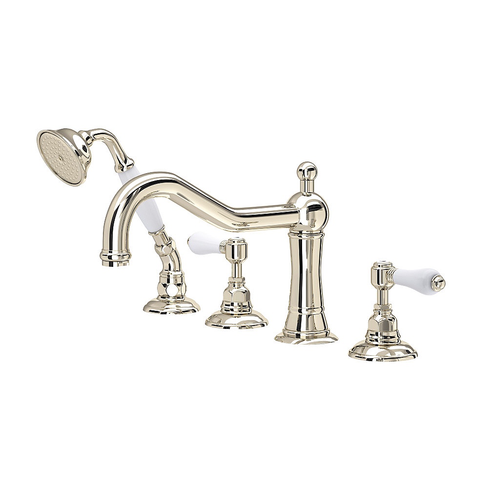Rohl A1404LPPN Acqui® 4-Hole Deck Mount Tub Filler - Polished Nickel