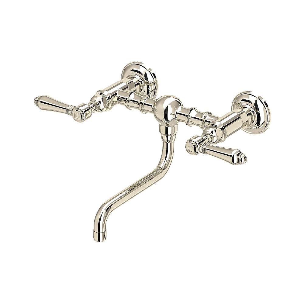 Rohl A1405/44LMPN-2 Acqui® Wall Mount Bridge Lavatory Faucet - Polished Nickel