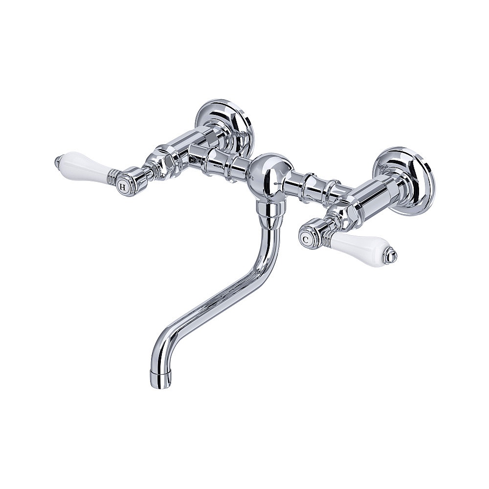 Rohl A1405/44LPAPC-2 Acqui® Wall Mount Bridge Lavatory Faucet - Polished Chrome