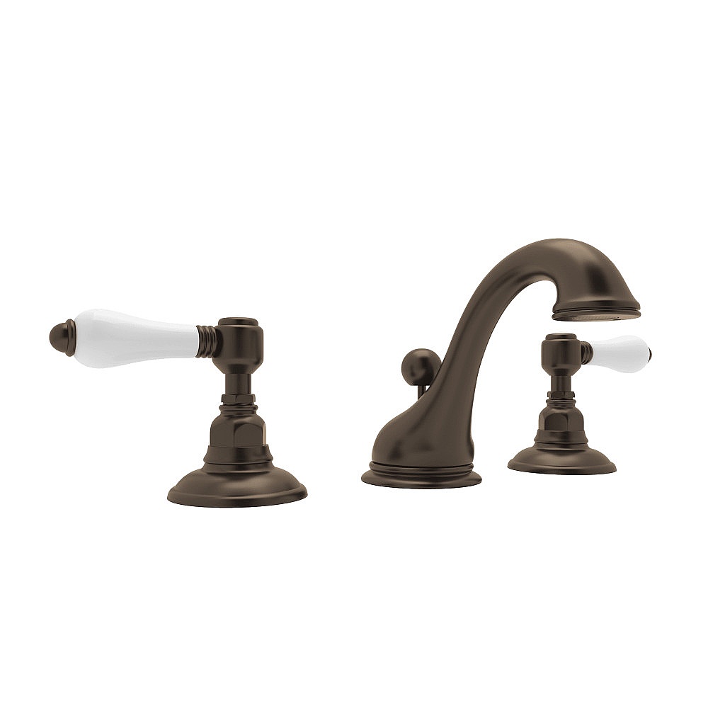 Rohl A1408LPTCB-2 Acqui® Widespread Lavatory Faucet With Low Spout - Tuscan Brass