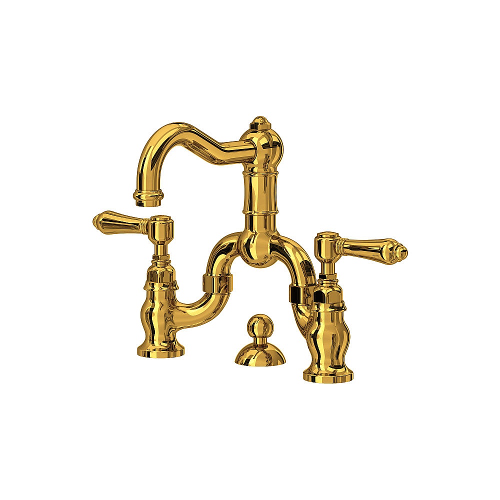 Rohl A1419LMULB-2 Acqui® Bridge Lavatory Faucet - Unlacquered Brass