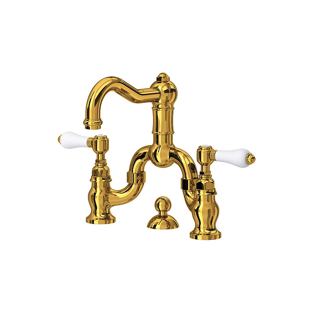 Rohl A1419LPULB-2 Acqui® Bridge Lavatory Faucet - Unlacquered Brass