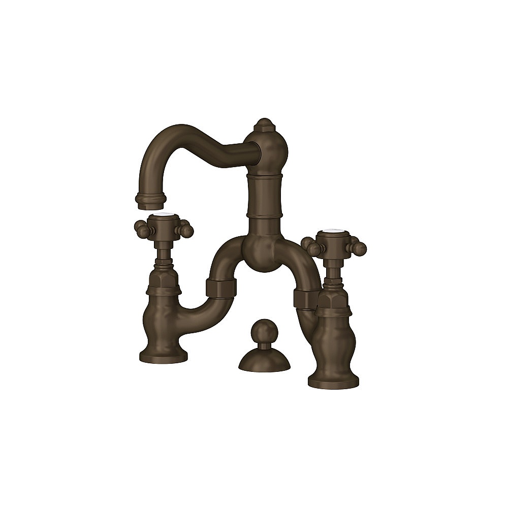 Rohl A1419XMTCB-2 Acqui® Bridge Lavatory Faucet - Tuscan Brass
