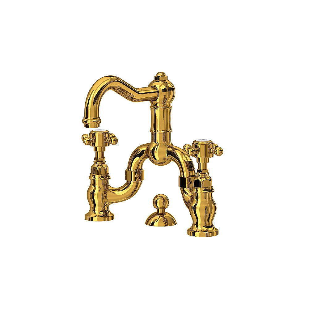 Rohl A1419XMULB-2 Acqui® Bridge Lavatory Faucet - Unlacquered Brass