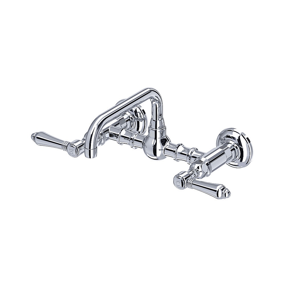 Rohl A1423LMAPC-2 Acqui® Wall Mount Bridge Lavatory Faucet With U-Spout - Polished Chrome
