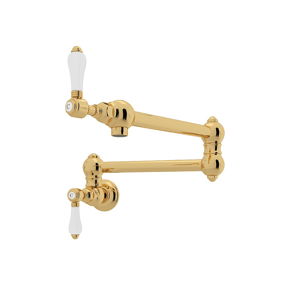 Rohl A1451LPULB-2 Pot Filler - Unlacquered Brass