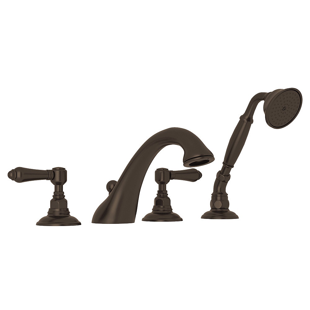 Rohl A1464LMTCB Acqui® 4-Hole Deck Mount Tub Filler - Tuscan Brass