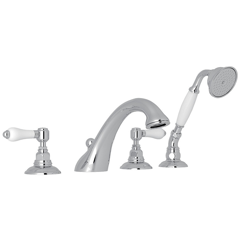 Rohl A1464LPAPC Acqui® 4-Hole Deck Mount Tub Filler - Polished Chrome