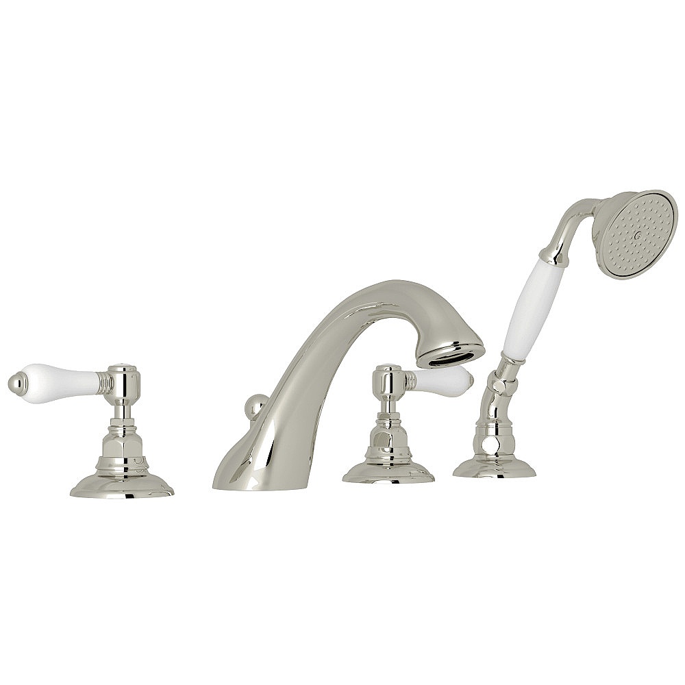 Rohl A1464LPPN Acqui® 4-Hole Deck Mount Tub Filler - Polished Nickel