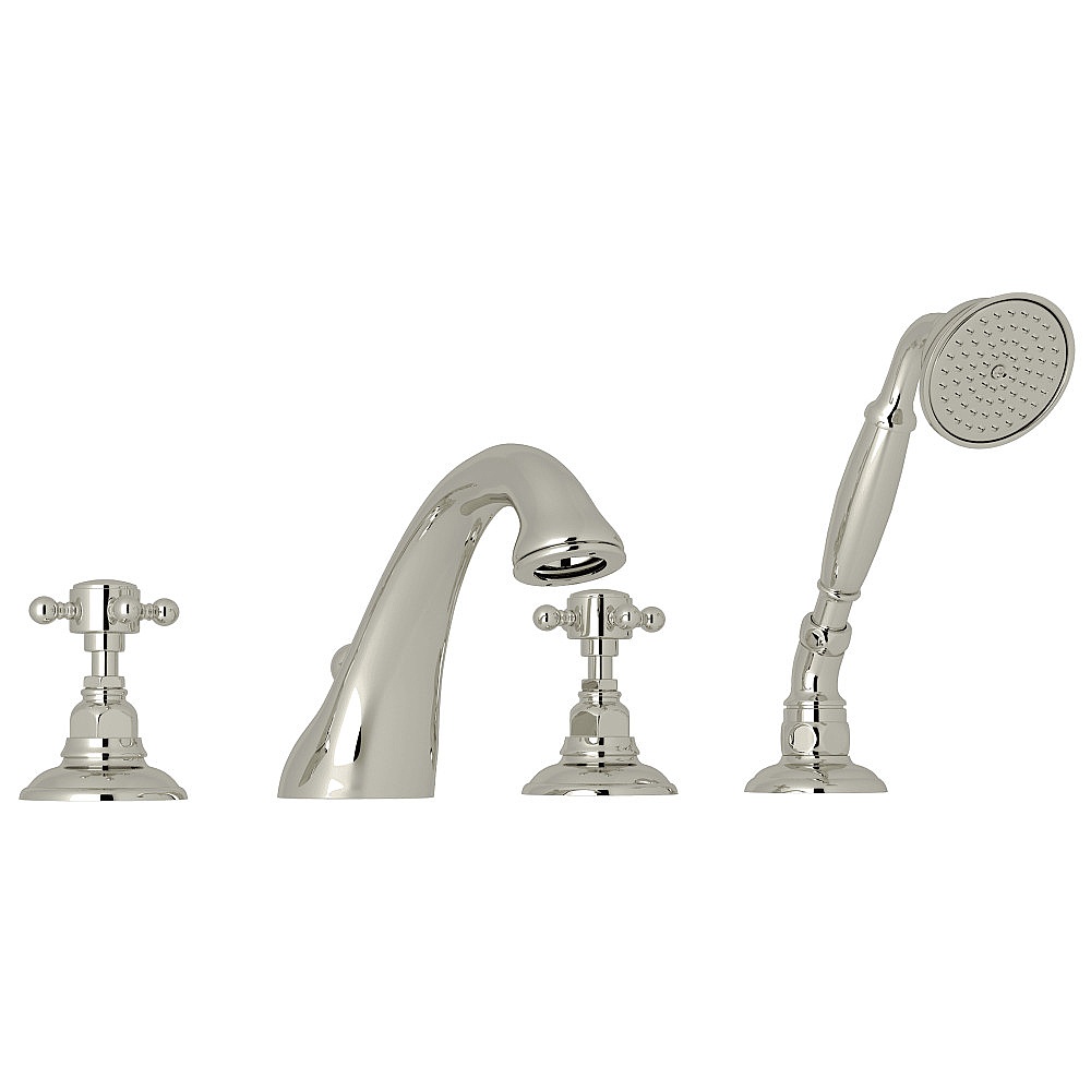 Rohl A1464XMPN Acqui® 4-Hole Deck Mount Tub Filler - Polished Nickel