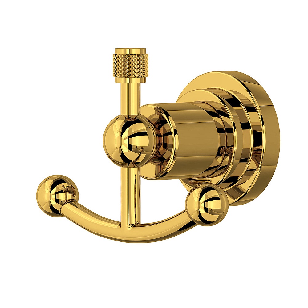 Rohl A1481IWULB Campo™ Double Robe Hook - Unlacquered Brass