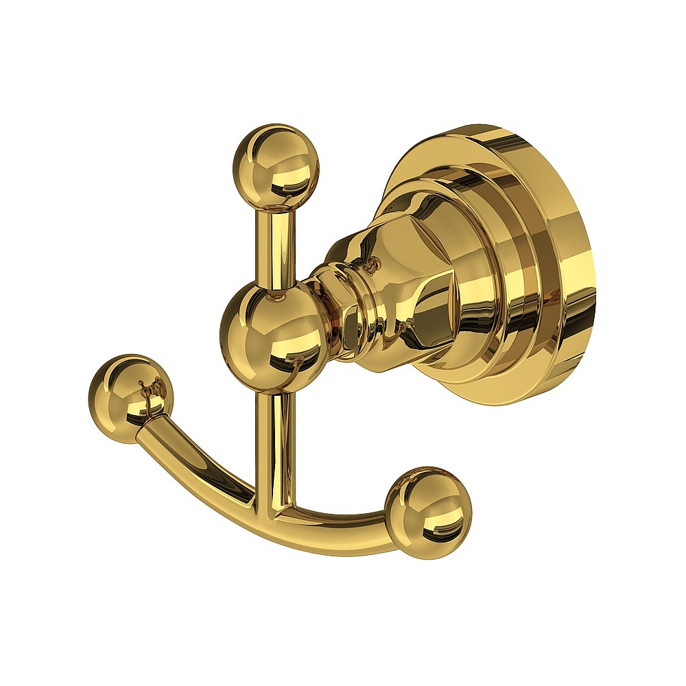 Rohl A1481LIULB San Giovanni™ Double Robe Hook - Unlacquered Brass