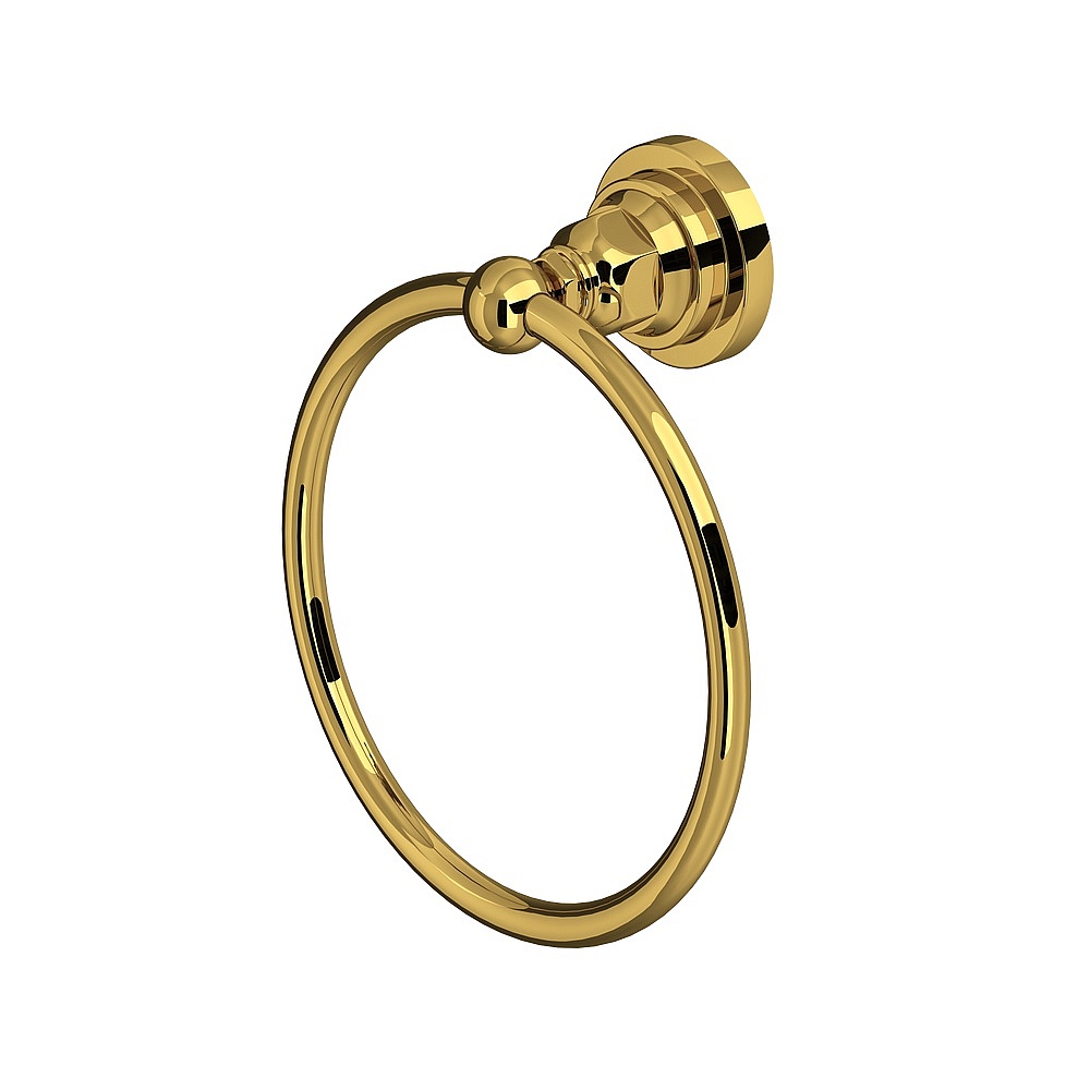 Rohl A1485LIULB San Giovanni™ Towel Ring - Unlacquered Brass