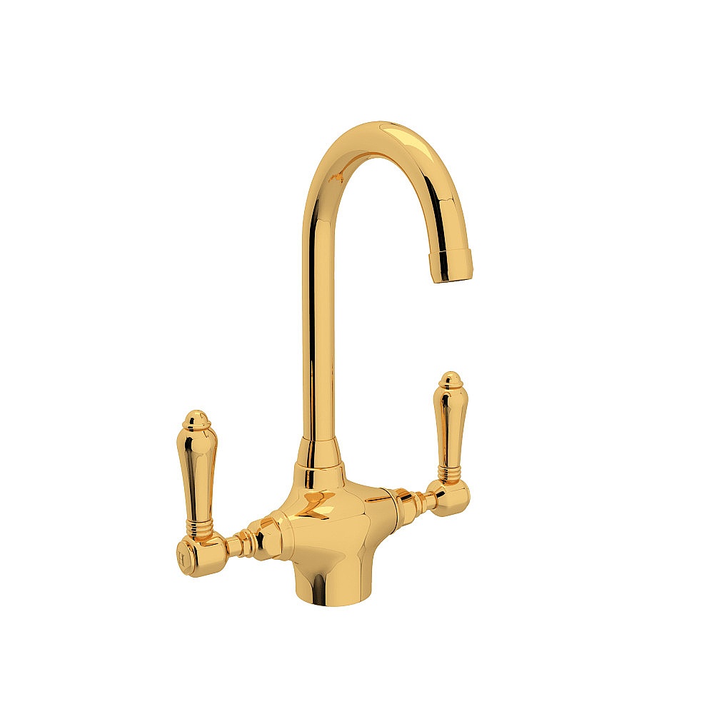 Rohl A1667LMULB-2 San Julio® Two Handle Bar/Food Prep Kitchen Faucet - Unlacquered Brass
