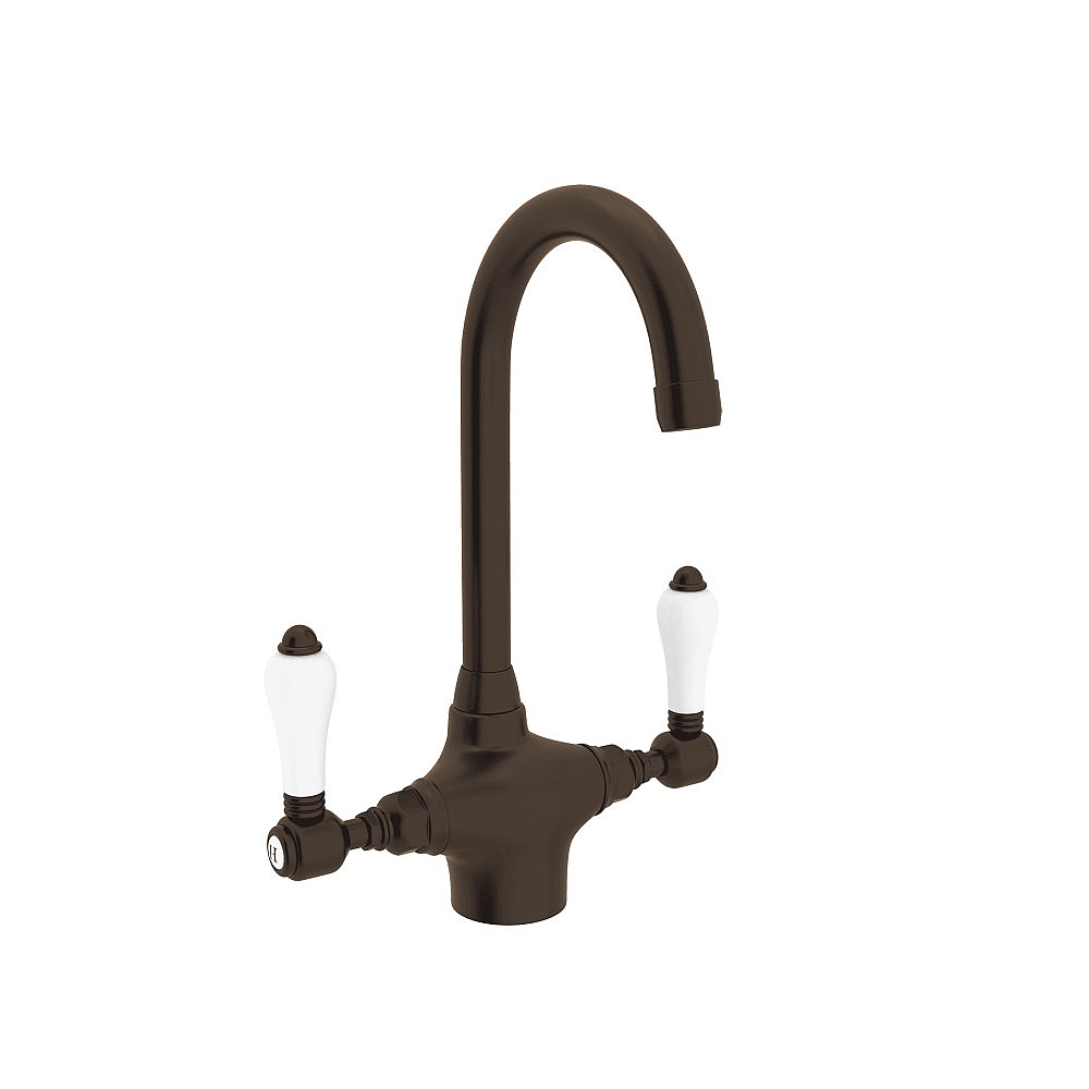 Rohl A1667LPTCB-2 San Julio® Two Handle Bar/Food Prep Kitchen Faucet - Tuscan Brass