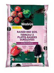 Miracle-Gro 76191250 Raised Bed Soil, Solid, Multi-Color, 50 L Bag