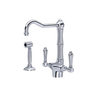 Rohl A1679LMWSAPC-2 Acqui® Two Handle Kitchen Faucet With Side Spray - Polished Chrome