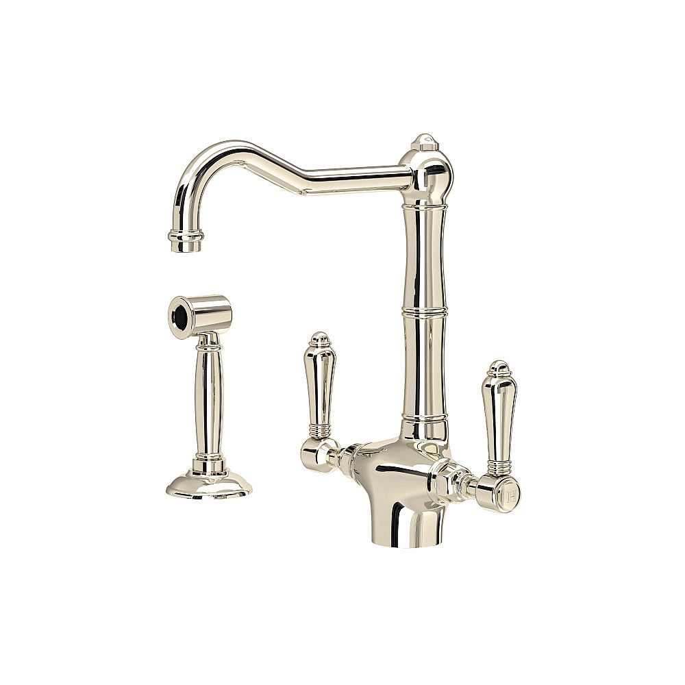 Rohl A1679LMWSPN-2 Acqui® Two Handle Kitchen Faucet With Side Spray - Polished Nickel