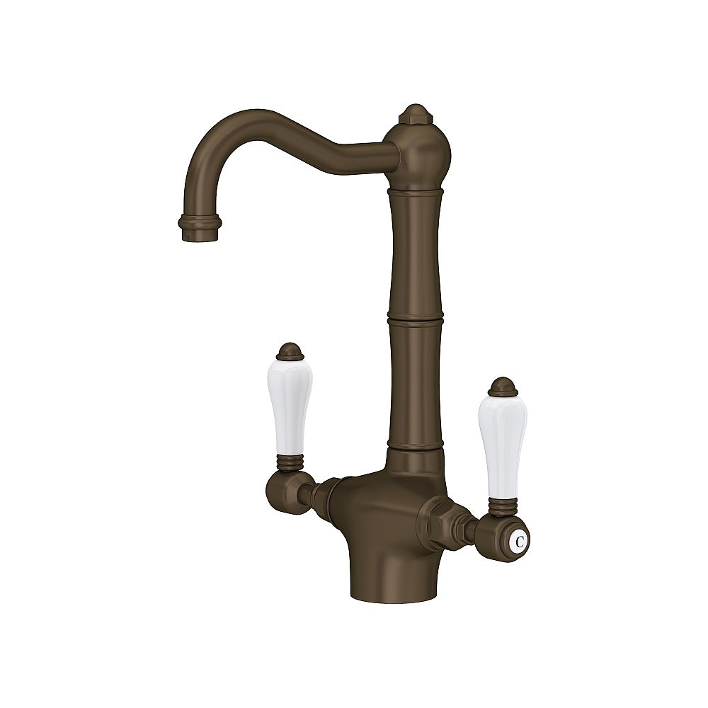 Rohl A1680LPTCB-2 Acqui® Two Handle Bar/Food Prep Kitchen Faucet - Tuscan Brass