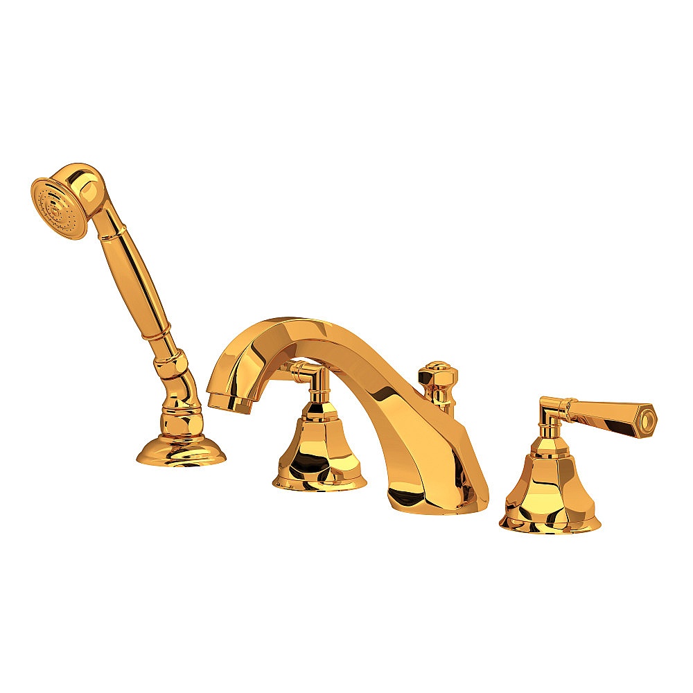 Rohl A1904LMIB Palladian® 4-Hole Deck Mount Tub Filler - Italian Brass