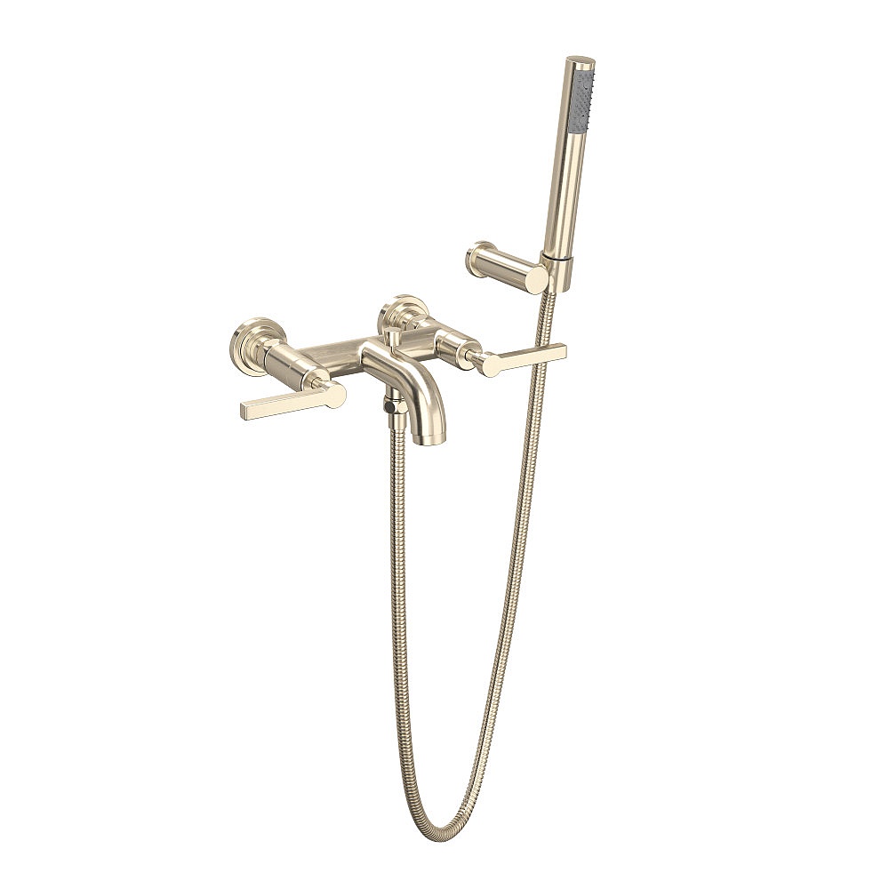 Rohl A2202LMSTN Lombardia® Exposed Wall Mount Tub Filler - Satin Nickel