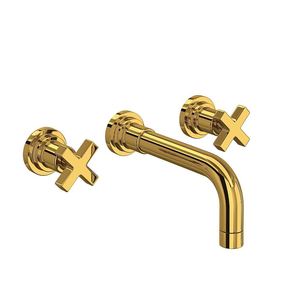 Rohl A2207XMULBTO-2 Lombardia® Wall Mount Lavatory Faucet Trim - Unlacquered Brass