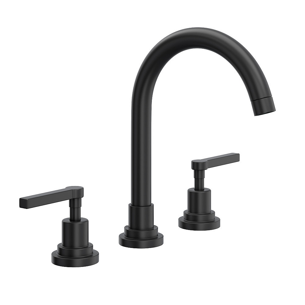 Rohl A2208LMMB-2 Lombardia® Widespread Lavatory Faucet With C-Spout - Matte Black