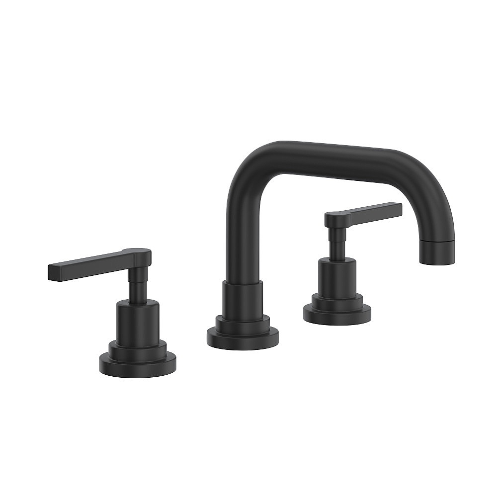 Rohl A2218LMMB-2 Lombardia® Widespread Lavatory Faucet With U-Spout - Matte Black
