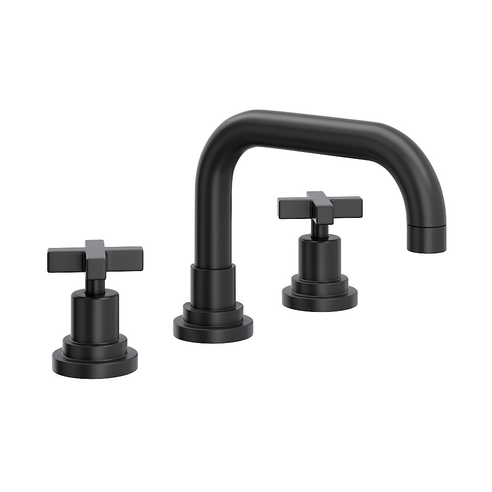 Rohl A2218XMMB-2 Lombardia® Widespread Lavatory Faucet With U-Spout - Matte Black