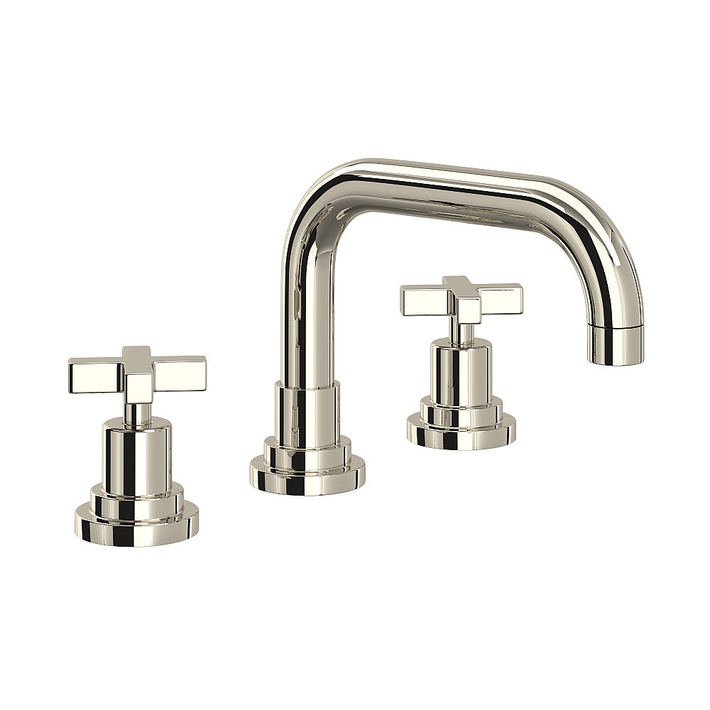 Rohl A2218XMPN-2 Lombardia® Widespread Lavatory Faucet With U-Spout - Polished Nickel