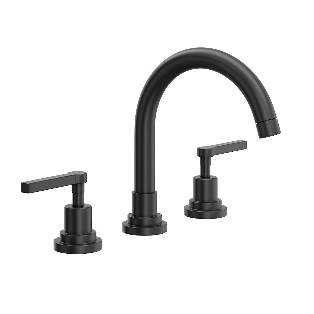 Rohl A2228LMMB-2 Lombardia® Widespread Lavatory Faucet With C-Spout - Matte Black