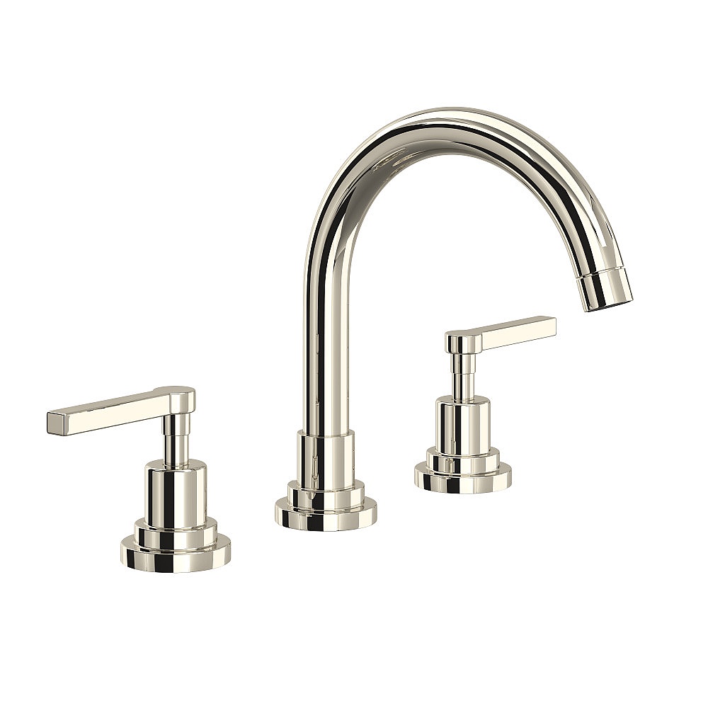 Rohl A2228LMPN-2 Lombardia® Widespread Lavatory Faucet With C-Spout - Polished Nickel
