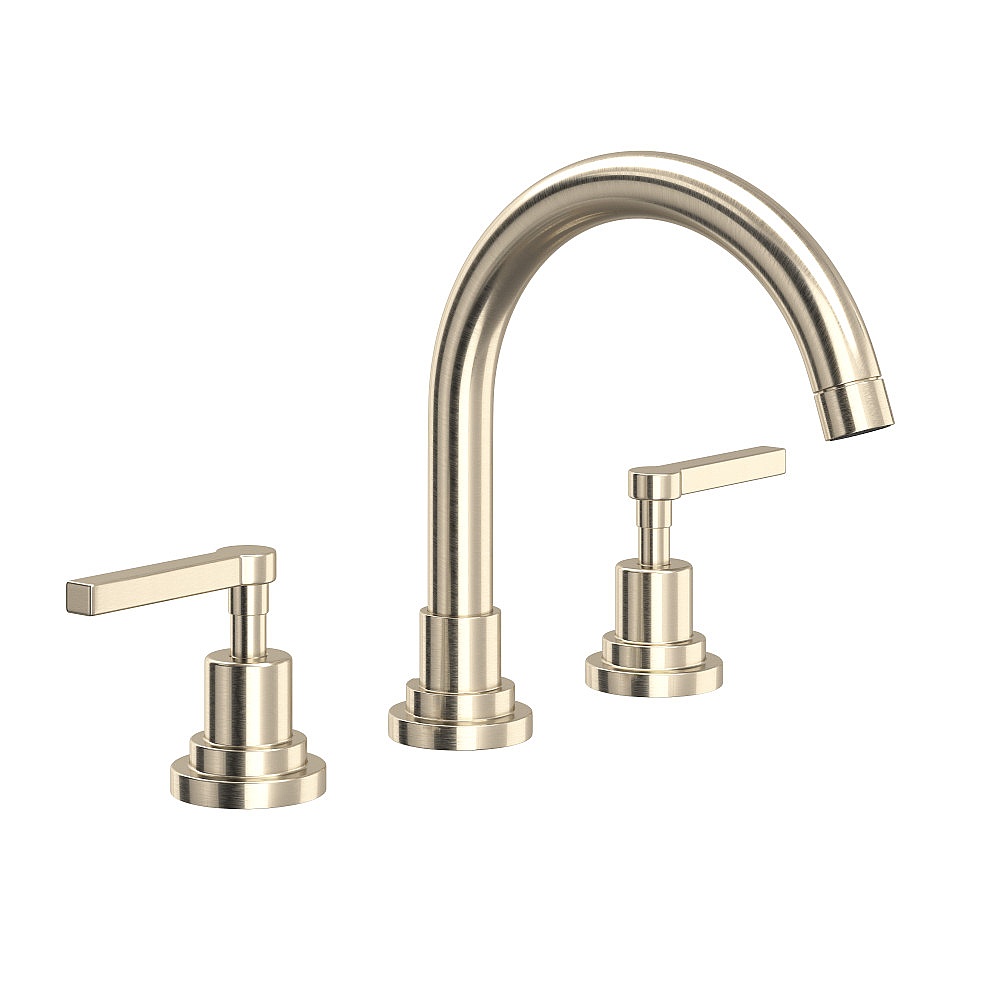 Rohl A2228LMSTN-2 Lombardia® Widespread Lavatory Faucet With C-Spout - Satin Nickel