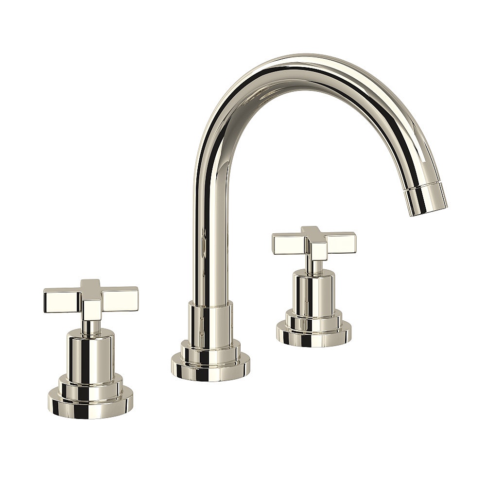 Rohl A2228XMPN-2 Lombardia® Widespread Lavatory Faucet With C-Spout - Polished Nickel