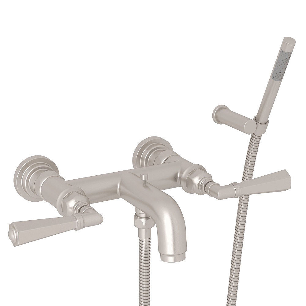 Rohl A2302LMSTN San Giovanni™ Exposed Wall Mount Tub Filler - Satin Nickel