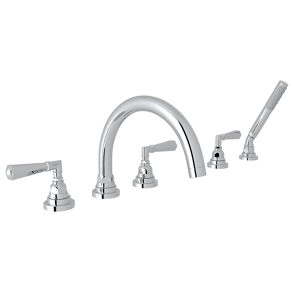 Rohl A2314LMAPC San Giovanni™ 5-Hole Deck Mount Tub Filler - Polished Chrome
