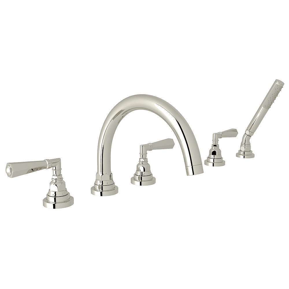 Rohl A2314LMPN San Giovanni™ 5-Hole Deck Mount Tub Filler - Polished Nickel