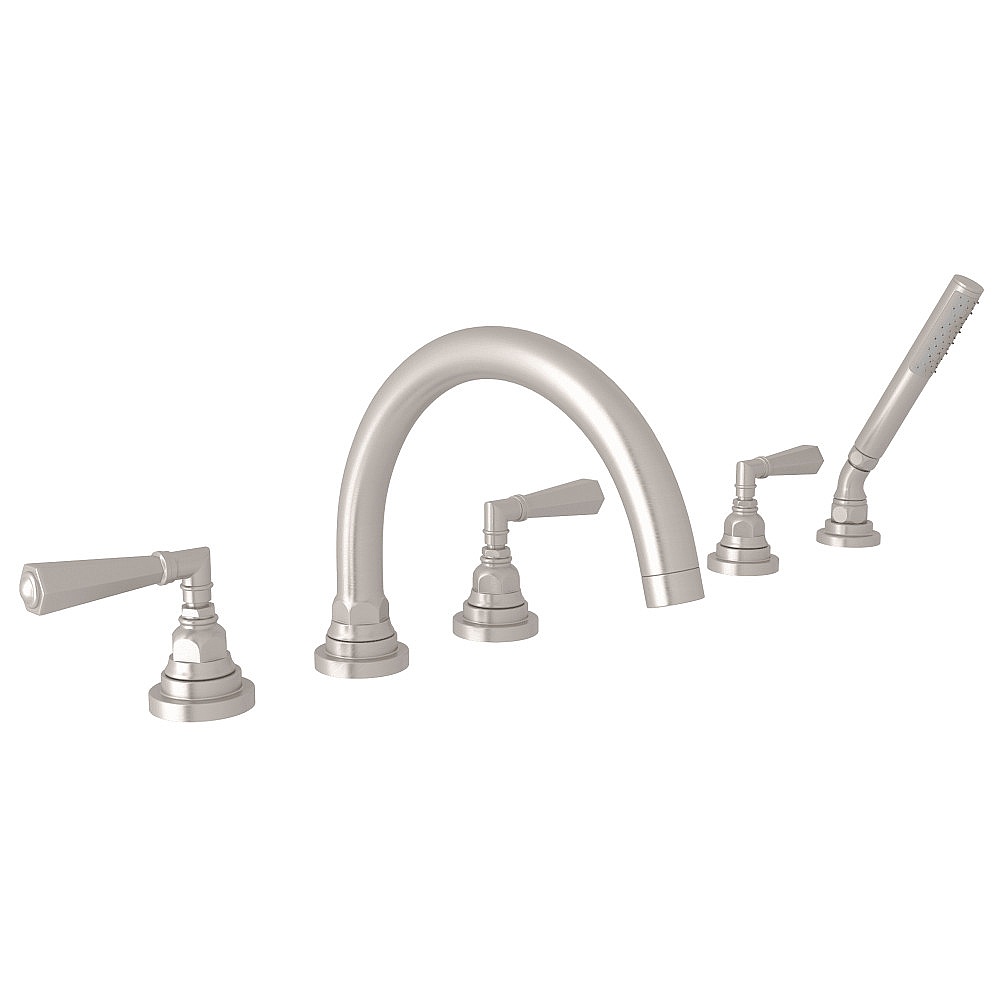 Rohl A2314LMSTN San Giovanni™ 5-Hole Deck Mount Tub Filler - Satin Nickel