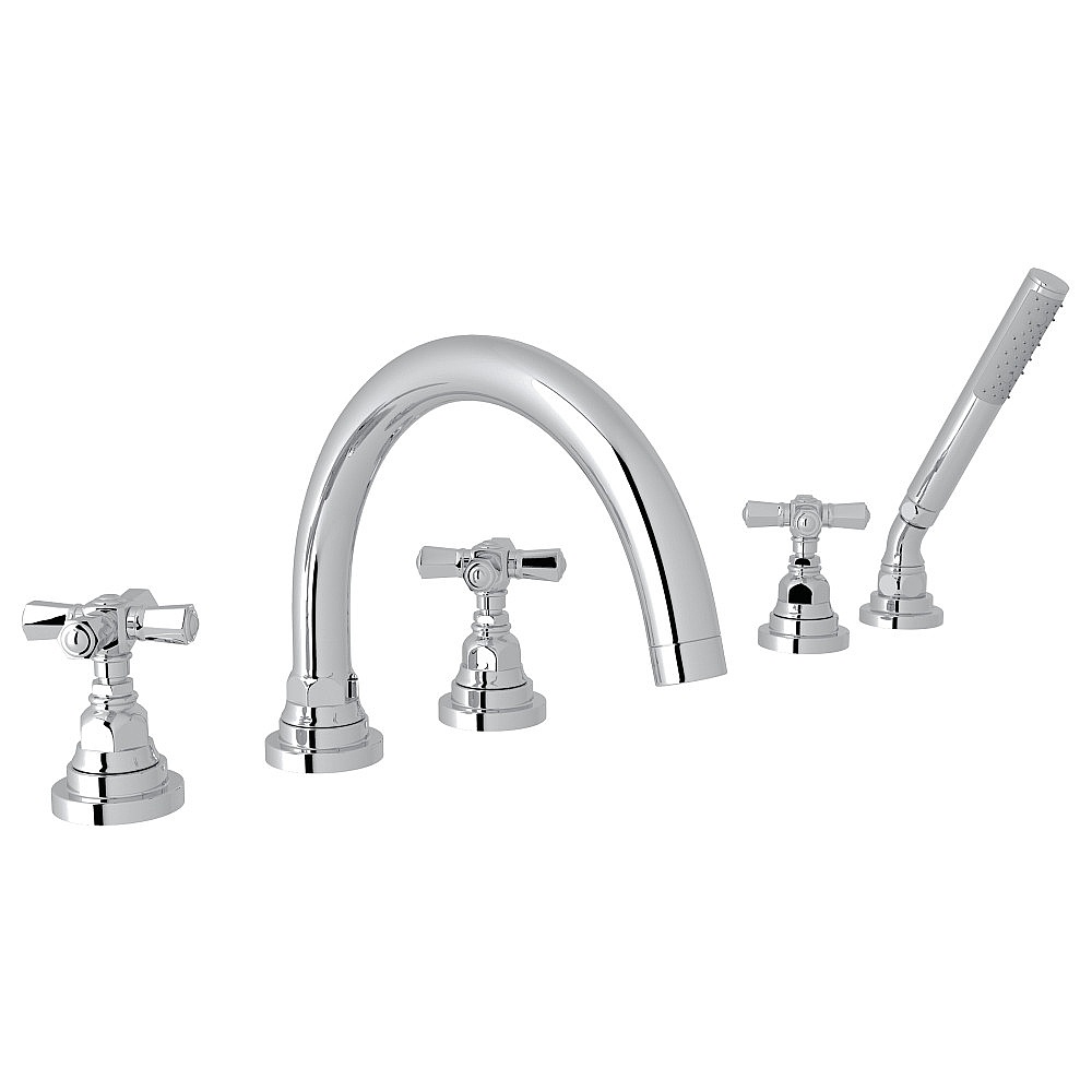 Rohl A2314XMAPC San Giovanni™ 5-Hole Deck Mount Tub Filler - Polished Chrome