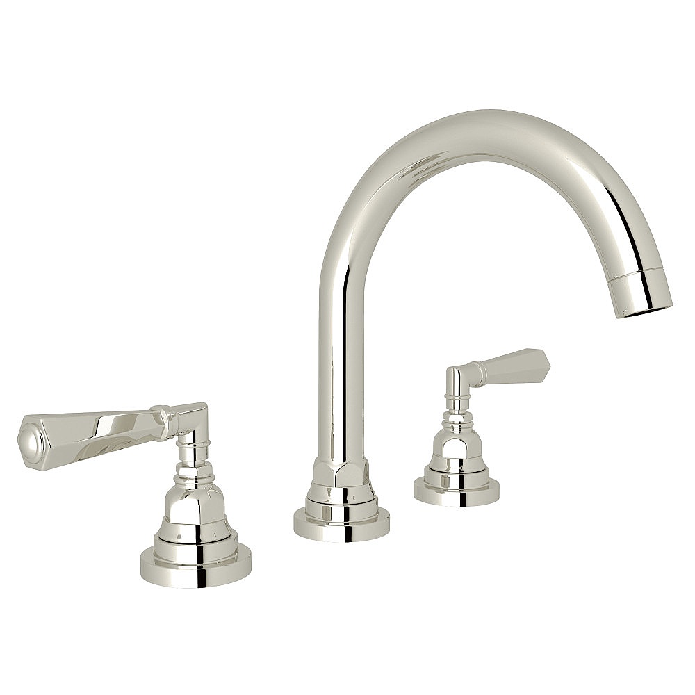 Rohl A2328LMPN-2 San Giovanni™ Widespread Lavatory Faucet With C-Spout - Polished Nickel