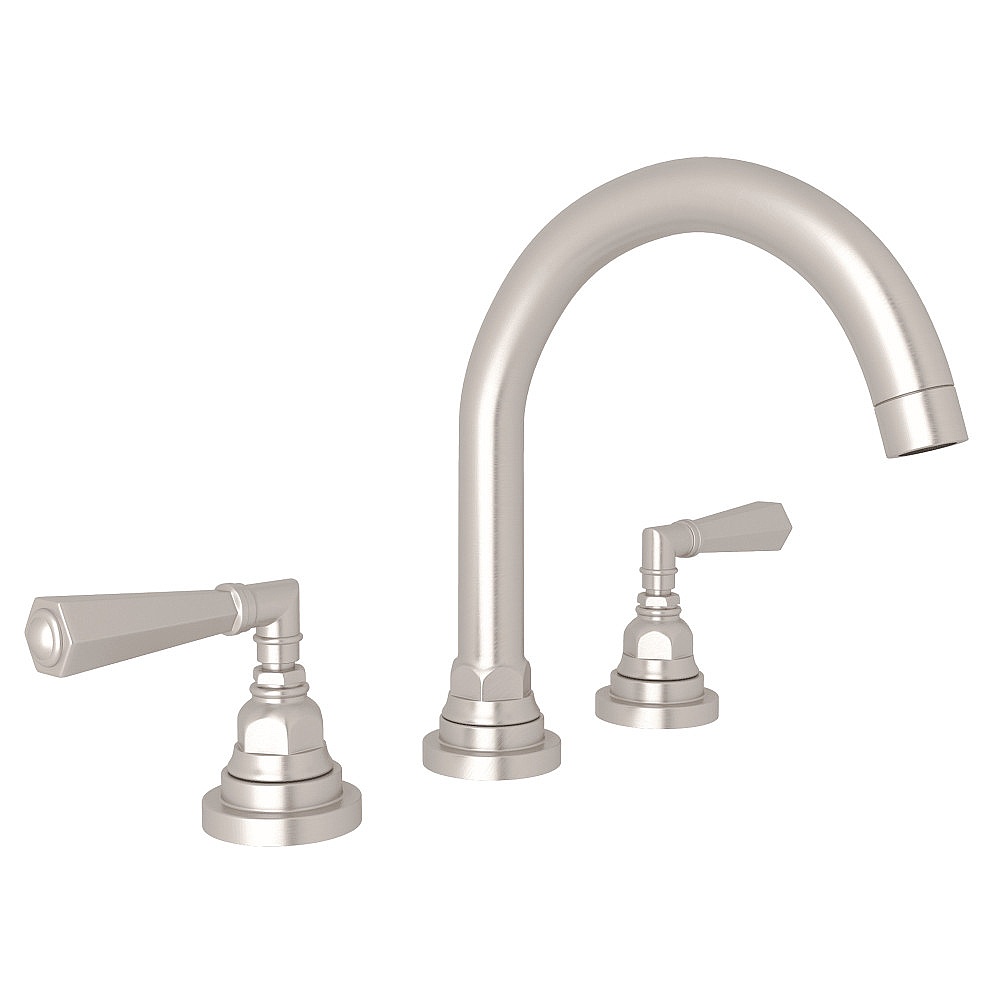 Rohl A2328LMSTN-2 San Giovanni™ Widespread Lavatory Faucet With C-Spout - Satin Nickel