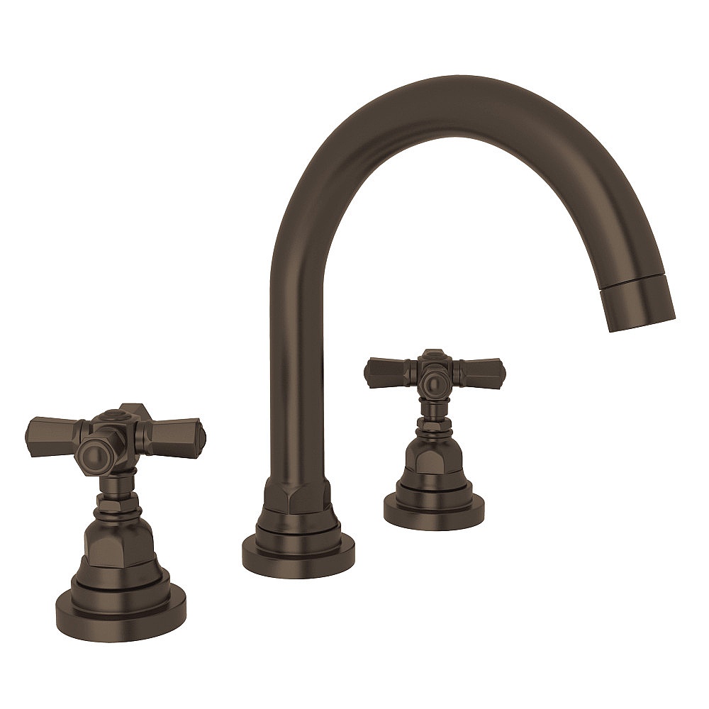 Rohl A2328XMTCB-2 San Giovanni™ Widespread Lavatory Faucet With C-Spout - Tuscan Brass