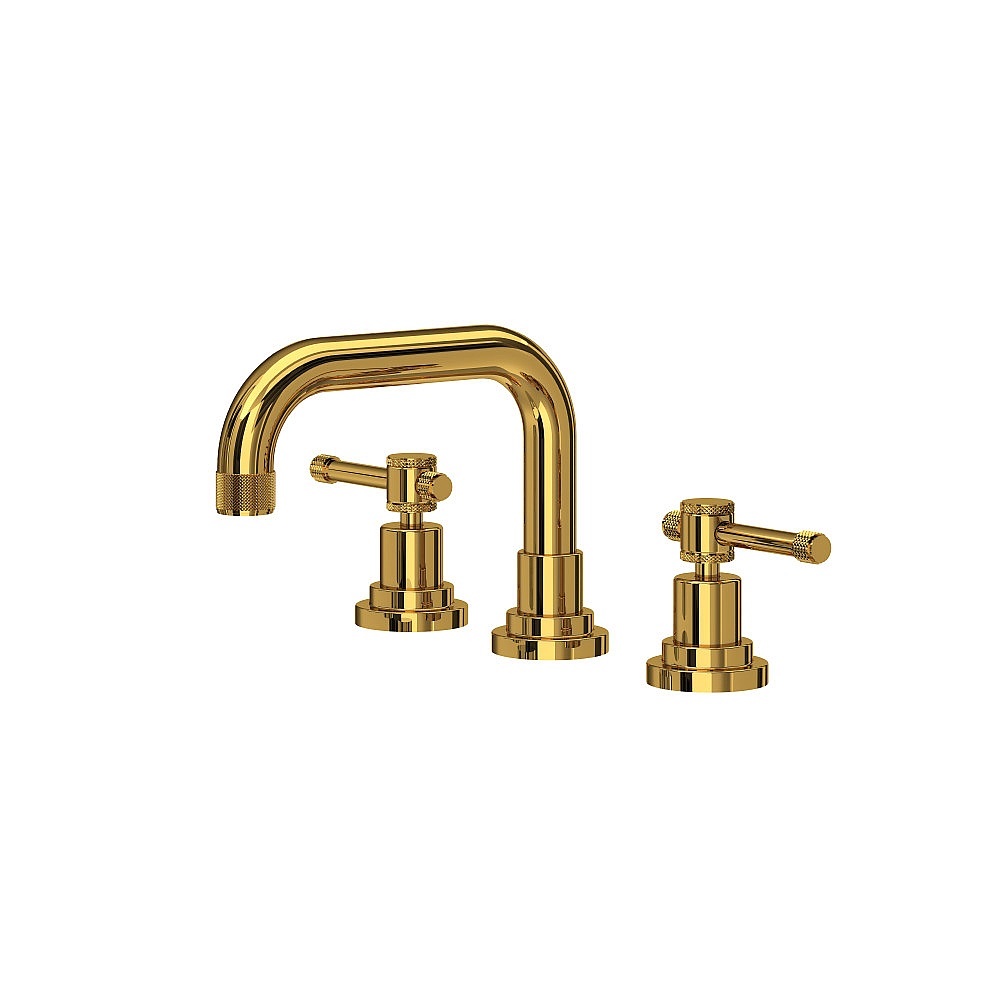 Rohl A3318ILULB-2 Campo™ Widespread Lavatory Faucet With U-Spout - Unlacquered Brass